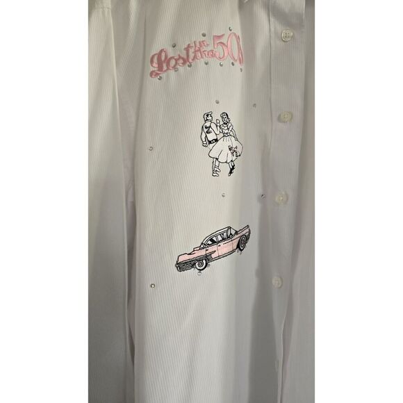 Las Olas Embroidered 50's Car Show Button Down Shirt Mens XL DAD FATHERS DAY - Picture 2 of 13